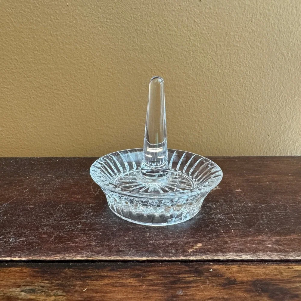 Crystal Ring Holder Dish Clear Glass Jewelry‎ Display Organizer Vanity Decor